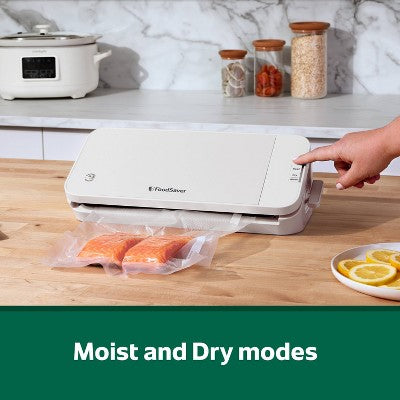 FoodSaver Select Vacuum Sealer with Bags and Roll Oatmilk VS2120: 5-Year Warranty, Plastic, Spot Clean, 6.9 lbs, 17.9" Width