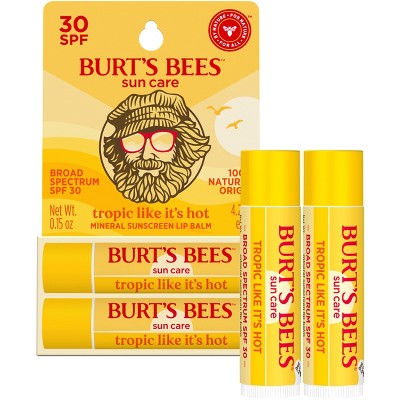 Burt's Bees Lip Balm Blister SPF30 - Tropic Like It's Hot - 2pk