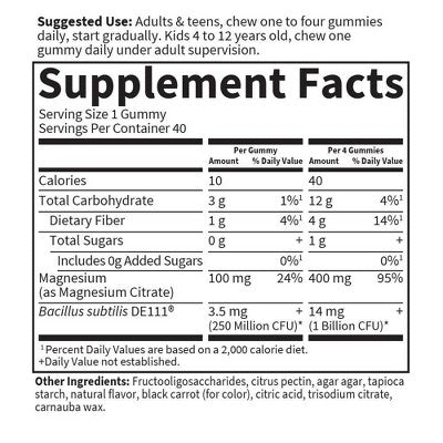 Garden of Life Dr. Formulated Magnesium Vegan Gummies - 40ct: Non-GMO, NSF Certified, Raspberry Flavored