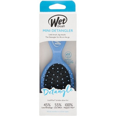 Wet Brush Mini Detangler Hair Brush For Less Pain, Effort and Breakage - Solid Sky Blue