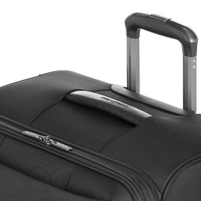 SWISSGEAR Checklite Softside Large Checked Suitcase - Black: 8-Wheel Tear-Resistant Luggage