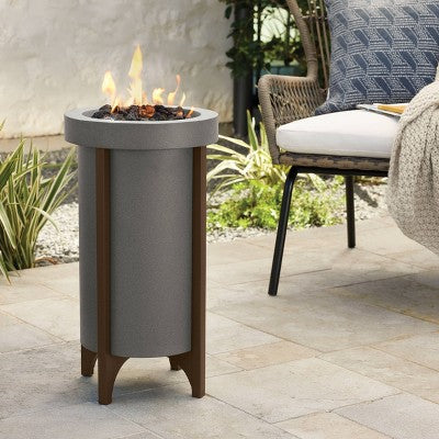 1lb Column Propane Fire Pit Gray - Threshold (LOCAL PICKUP ONLY)