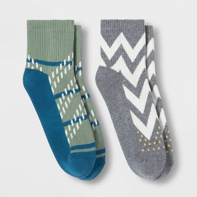Pair of Thieves Men's Cushion Ankle Socks 2pk - Gray/Blue 8-12
