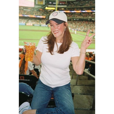 Go Sports Hat - Frasier Sterling Cream/Navy/Pink: Adjustable Cotton Baseball Cap