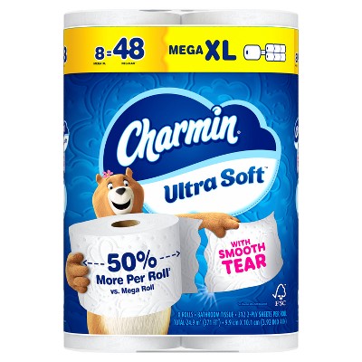 Charmin Ultra Soft Toilet Paper - 8 Mega XL Rolls