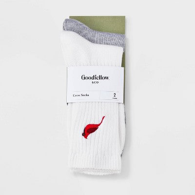Men's Cozy Cabin Socks 2pk - Goodfellow & Co Cream/Gray