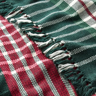 50"x60" Chunky Plaid Throw Blanket Red/Green - Hearth & Hand with Magnolia