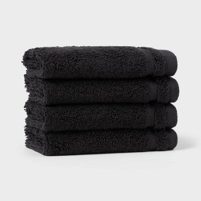 4pk Total Fresh Antimicrobial Washcloth Set Black - Threshold