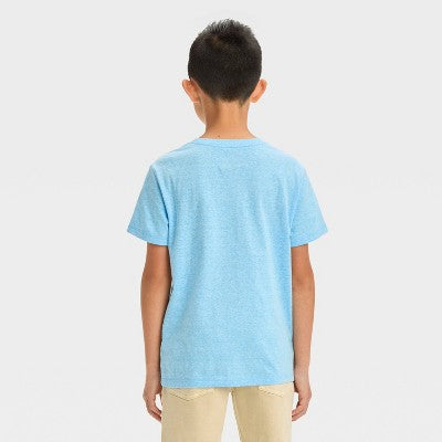 Boys' Short Sleeve Heathered T-Shirt - Cat & Jack Light Blue S