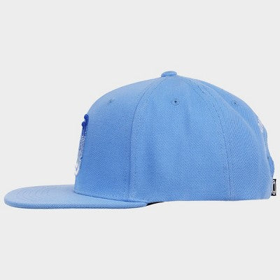 Overtime Adult Flat Brim Snapback 3D Ombre Embroidery Logo Baseball Hat - Blue