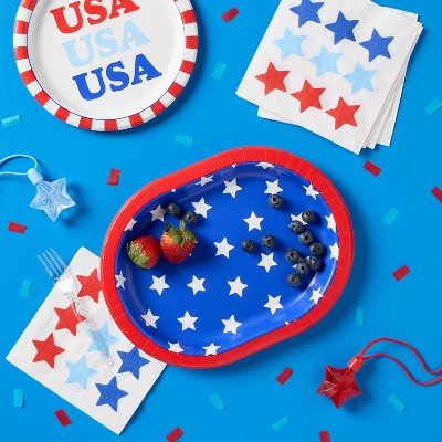 30ct 4th of July USA Star Print Lunch Napkins - Spritz