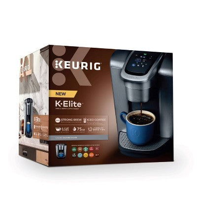Keurig K-Elite Single-Serve K-Cup Pod Coffee Maker with Iced Coffee Setting - Silver: 75 oz Capacity, Dishwasher-Safe Parts