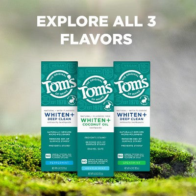 Tom's of Maine Whiten+ Deep Clean Whitening Toothpaste with Fluoride - Peppermint - 4.0oz