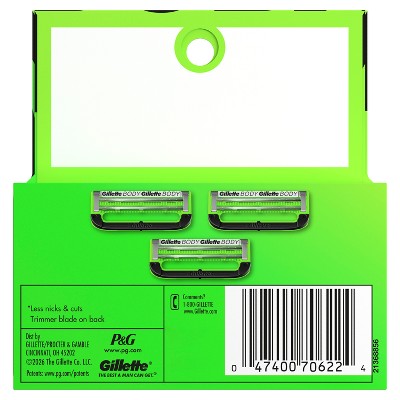 Gillette Labs Body + Intimate 5-Blade Men's Razor Blade Refills Compatible with Exfoliating Bar Body + Intimate Razor - 3ct