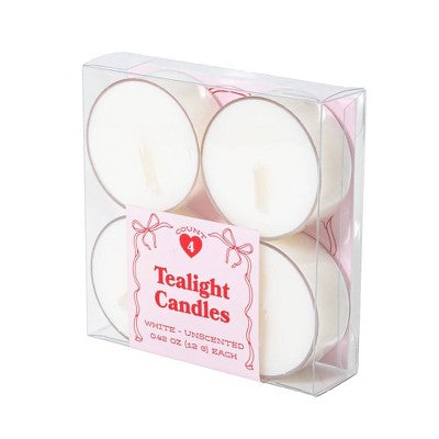 4pk Tealight Candle Set White - Bullseye's Playground