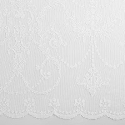 58"x84" No. 918 Sheer Ariella Floral Lace Rod Pocket Curtain Panel White: Farmhouse Jacquard Botanical Design