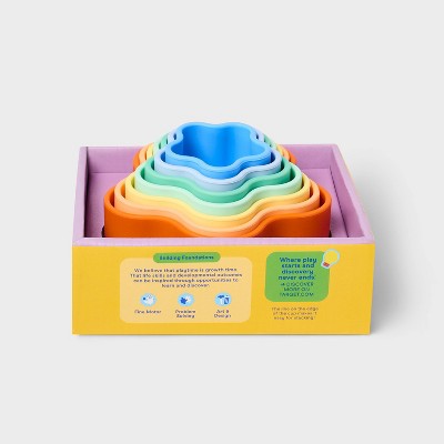 Silicone Cup Stacker - 7pc - Gigglescape: Baby Stacking Toys, Creativity & Fine Motor Skills, 6 Months+