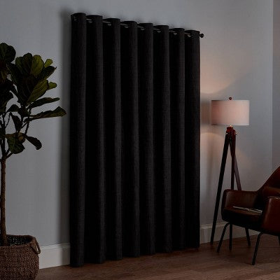 52"x84" Eclipse Blackout Rowland Window Curtain Panel Light Gray: Noise Reduction, Grommet Top, Indoor Use