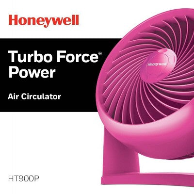 Honeywell TurboForce Table Air Circulator Fan, Pink HT900: Quiet Desk Fan, Adjustable Tilt, Portable, 3 Speeds, ETL Listed