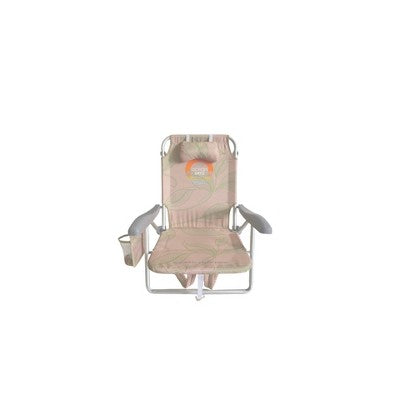 Ocean Zero Lay Flat Outdoor Portable Floral Beach Chair Tan (LOCAL PICKUP ONLY)