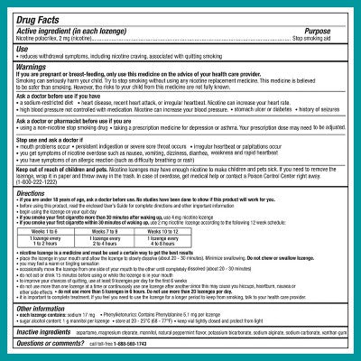 Nicorette 2MG Lozenges - Mint - 72ct: Nicotine Replacements, Habit Treatments