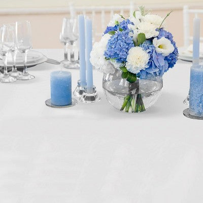 Prestee White Plastic Tablecloth - 24 Pieces (LOCAL PICKUP ONLY)