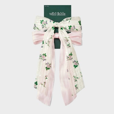 Floral Bow Barrette 2 Pack - Wild Fable Pink