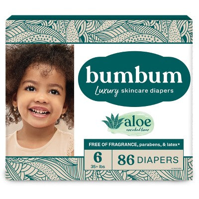 bumbum Luxury Skincare Disposable Diapers - Size 6 - 86ct