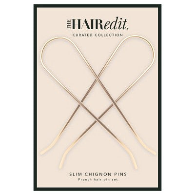 The Hair Edit Slim Chignon French Hair Pins - 2ct