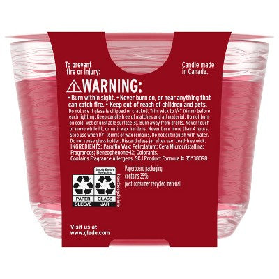 Glade 3 Wick Fall Candle in Glass Jar - Warm Apple & Spices - 6.8oz