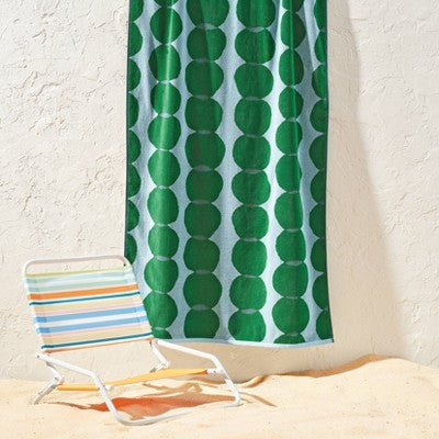 36"x72" Bubble Dot Oversized Beach Towel Green/Blue - Room Essentials