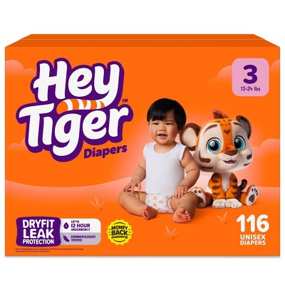 Hey Tiger Disposable Diapers - Size 3 - 116ct