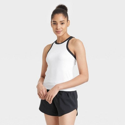 Women's Highneck Racerback Tank Top - All In Motion White L