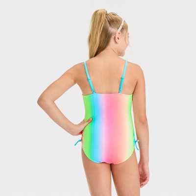 Girls' Rainbow Ombre Design One Piece Swimsuit - Cat & Jack M