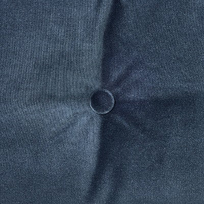 Velvet Oval Shaped Throw Pillow with Tufted Center Navy - Threshold designed with Studio McGee: Indoor Polyester Decorative Cushion
