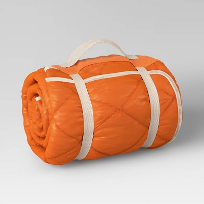 On the Go Collection Quilted Checkered Throw Blanket Orange - Room Essentials
