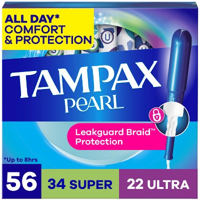 Tampax Pearl Duo Pack Super/Ultra Tampons - 56ct