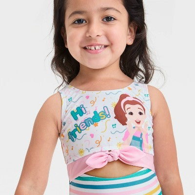 Toddler Girls' Ms. Rachel Cutout Bow One Piece Swimsuit - 4T