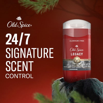 Old Spice Men's Long-Lasting Freshness 24-Hour Odor Protection Red Collection Deodorant - Legacy - 3oz