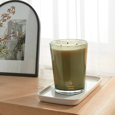 Glass Midnight Woods Jar Candle Green 35.8oz - Threshold