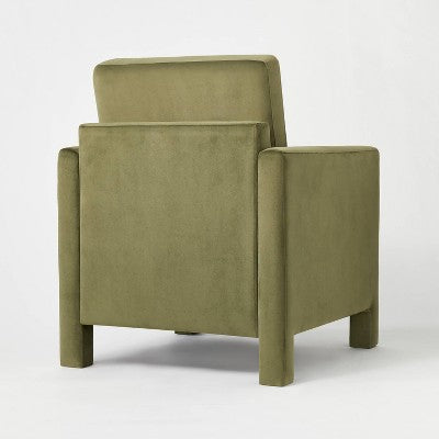 Bellfield Fully Upholstered Accent Chair Olive Green Velvet - Threshold designed with Studio McGee Assembly Required (LOCAL PICKUP ONLY)