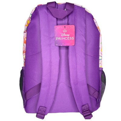 Disney Princess 16" Nylon School Backpack With 2 Mesh Side Pockets and 1 Small Front Pocket