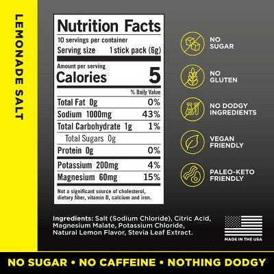 LMNT Lemonade Zero-Sugar Electrolytes Drinks - 10ct/2.1oz