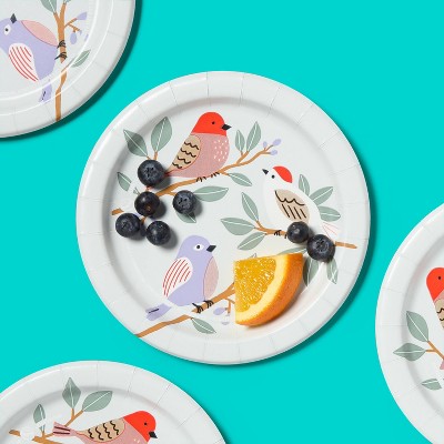 Spring Disposable Plate - Birds - 7" - 40ct - up&up: Abstract Pattern, Paper Material