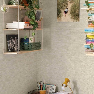 Tempaper & Co. Peel and Stick Wallpaper Horizontal Grasscloth Ecru (LOCAL PICKUP ONLY)
