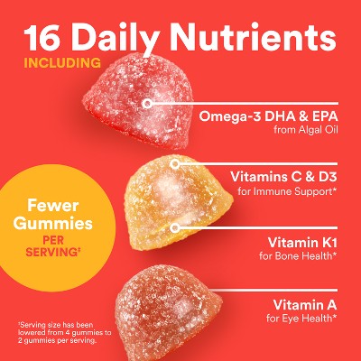 SmartyPants Kids Plus Multivitamin & Omegas Gummies with Vitamins C, D3, B12 & Zinc - 80ct