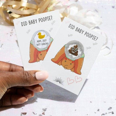 30ct 'Did Baby Poopie?' Baby Shower Scratch Off Game Brown
