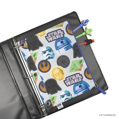 Yoobi Single Zip Binder Pencil Pouch Star Wars Graphic Patches