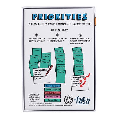 Hasbro Gaming Priorities Board Game