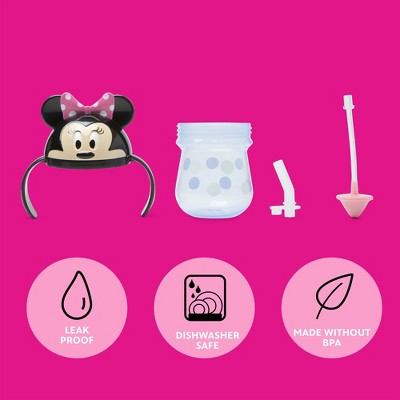 Disney 7oz Minnie Mouse Weighted Straw Trainer Cup - 9m+: BPA-Free, Silicone, Leakproof